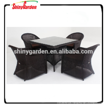 5pcs Aluminium rattan table and chair set, restaurant dining set, 5pcs rattan sofa furniture